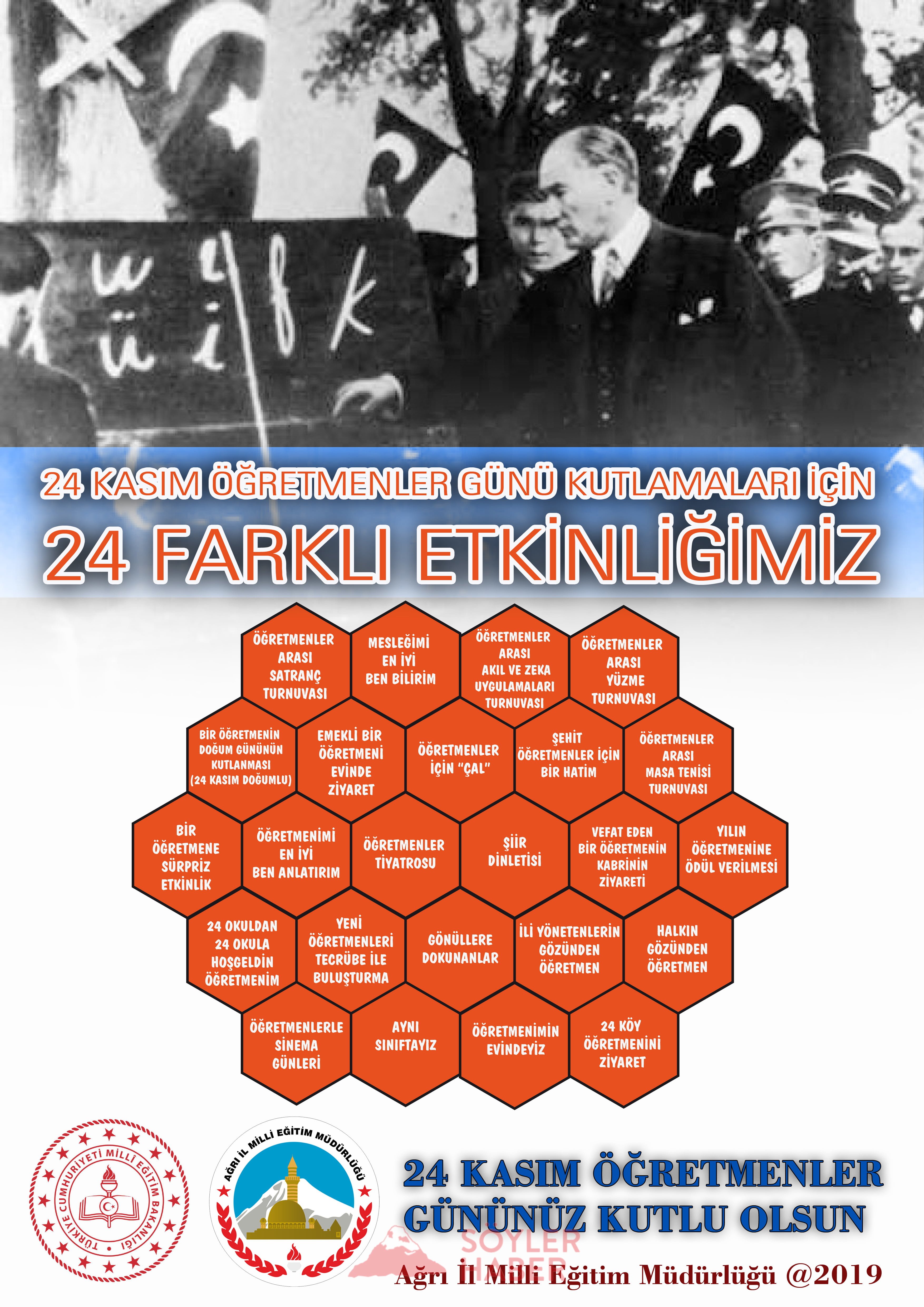 Ağrı'da 24 Kasım Öğretmenler Günü kutlamalarında 24 farklı etkinlik yapılacak