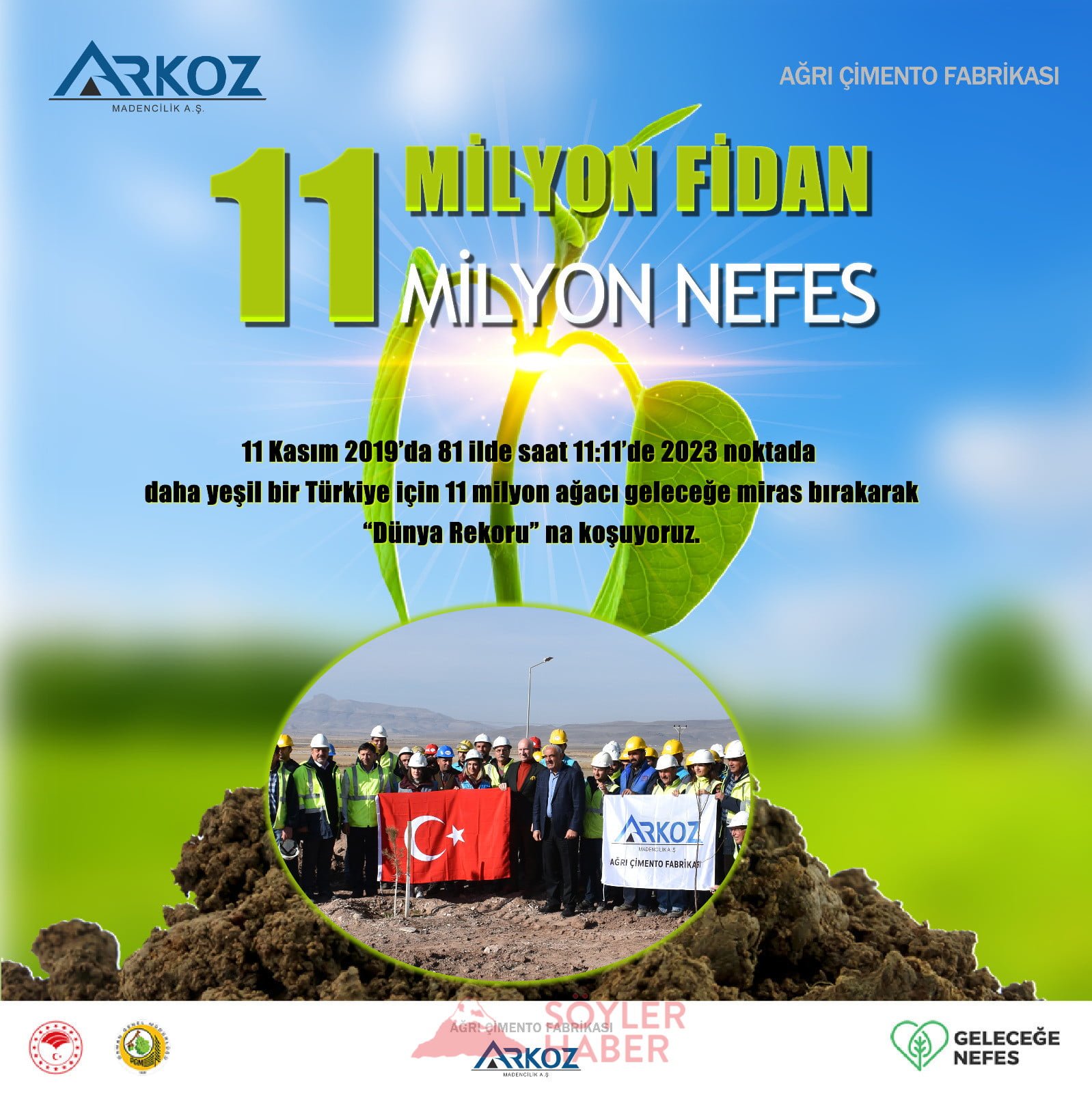 ARKOZ AİLESİNDEN YEŞİL TÜRKİYE İÇİN "GELECEĞE NEFES" ETKİNLİĞİNE TAM DESTEK