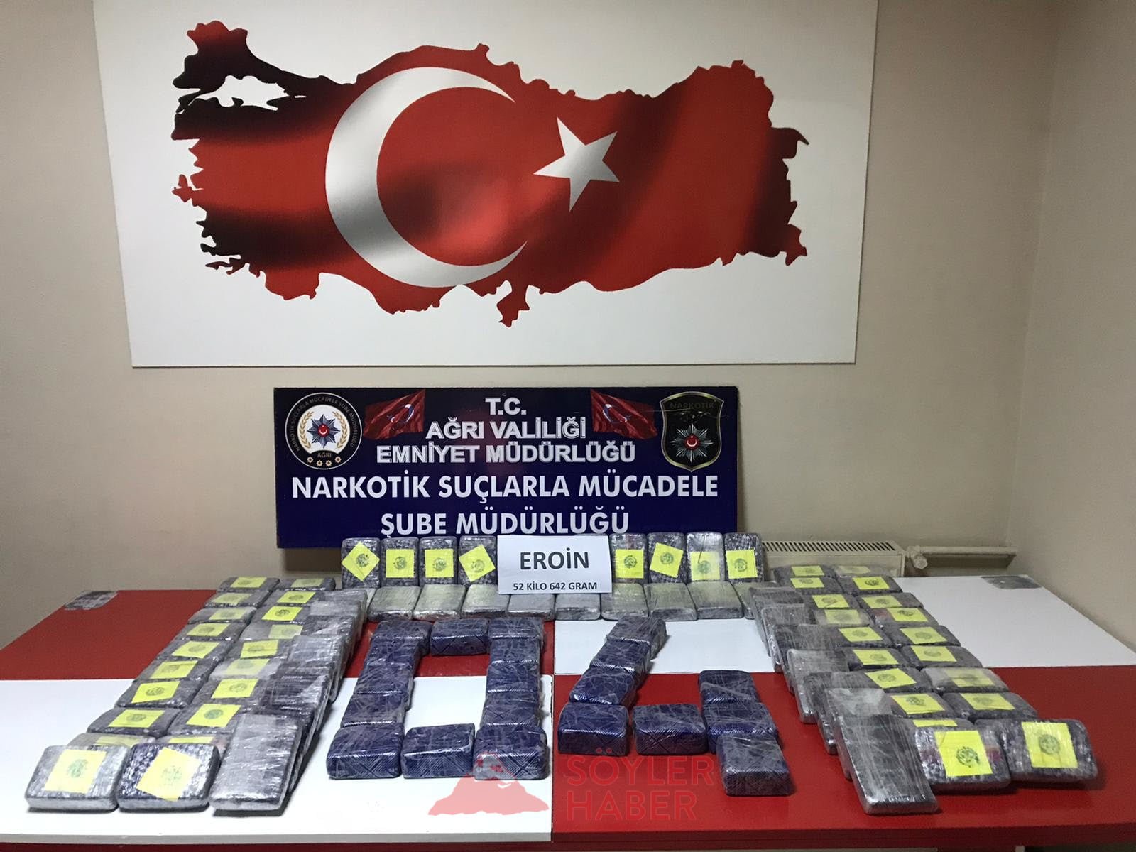 52 KİLO EROİN MADDESİ ELE GEÇİRİLDİ