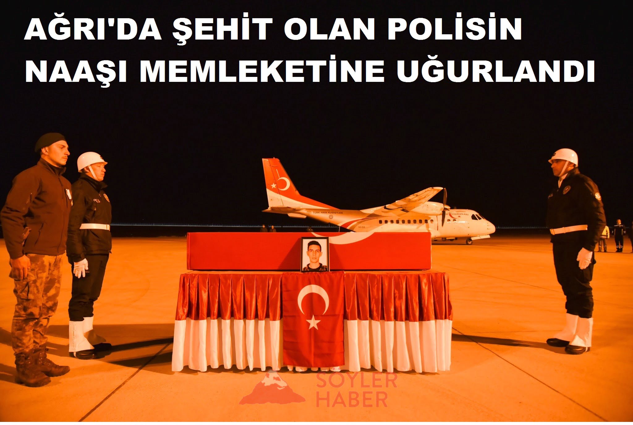 AĞRI'DA ŞEHİT OLAN POLİSİN NAAŞI MEMLEKETİNE UĞURLANDI