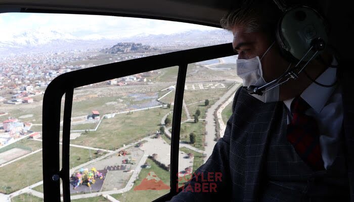 Van'da 'koronavirüs' yasaklarına uymayanlara havadan uyarı