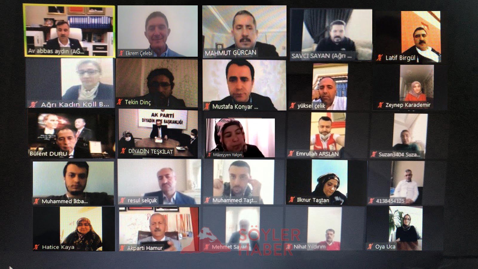 Video Telekonferans Yoluyla AK Parti Ağrı İl Teşkilatı Bir Araya Geldi.