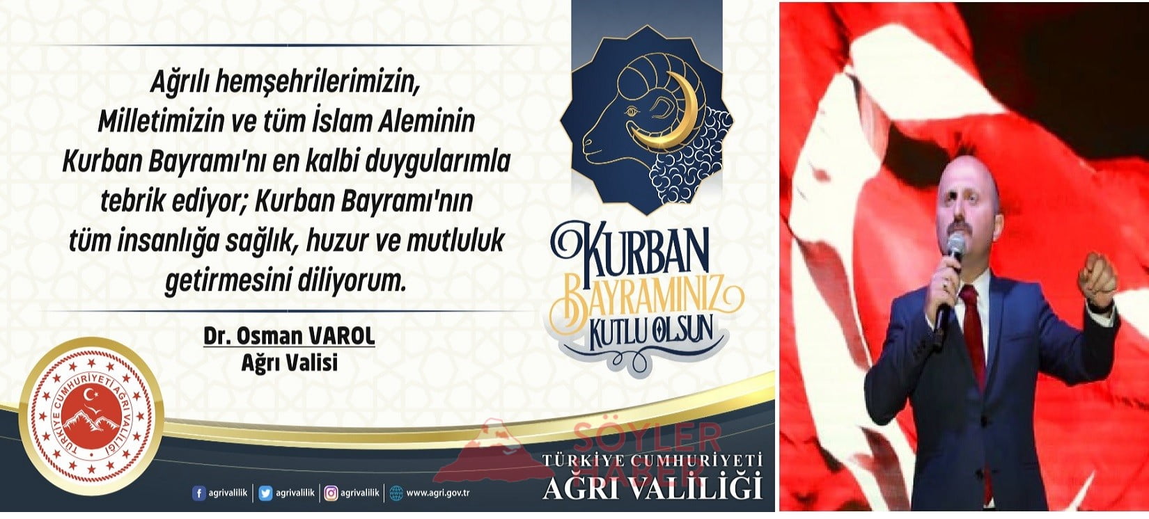 AĞRI VALİSİ VAROL'UN KURBAN BAYRAMI MESAJI