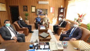 AĞRI VALİSİ DR. OSMAN VAROL VE HEYETİ DOĞUBAYAZIT CUMHURİYET BAŞSAVCISI BAHRİ YALÇINÖZ'Ü ZİYARET ETTİ.