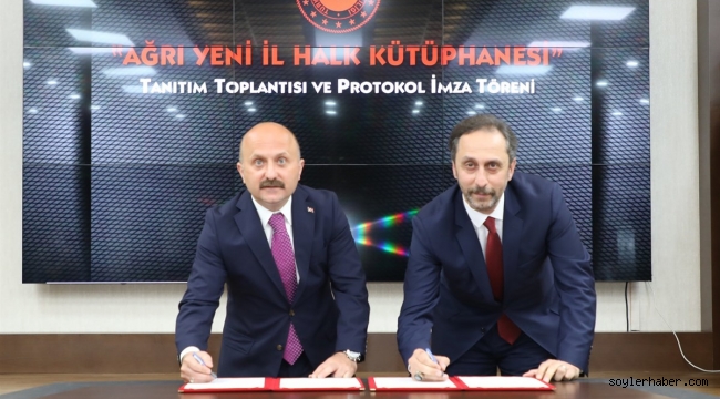 "Ağrı Yeni İl Halk Kütüphanesi" Tanıtım Toplantısı ve Protokol İmza Töreni Düzenlendi