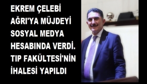 ÇELEBİ, MÜJDEYİ SOSYAL MEDYA HESABINDA DUYURDU