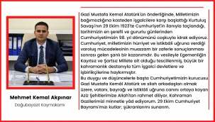 ​​​​​​​DOĞUBAYAZIT İLÇE KAYMAKAMI M. KEMAL AKPINAR'IN "CUMHURİYET BAYRAMI" MESAJI
