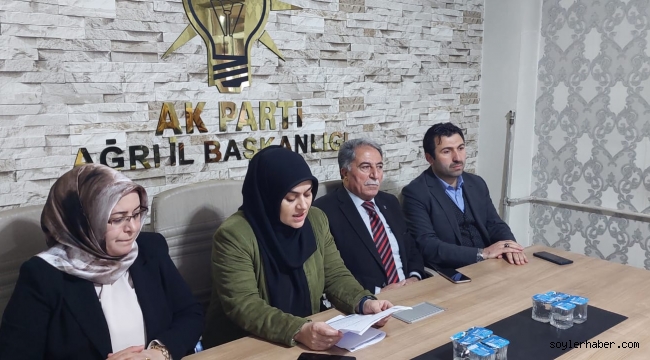 25 KASIM KADINA YÖNELİK ŞİDDETE KARŞI AK PARTİ AĞRI KADIN KOLLARI BAŞKANLIĞININ BASIN AÇIKLAMASI