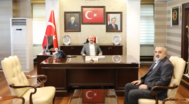 VALİ VAROL, AK PARTİ DOĞUBAYAZIT BELEDİYE MECLİS ÜYESİ SÖYLER'İ MAKAMINDA KABUL ETTİ