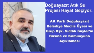 DOĞUBAYAZIT ATIK SU PROJESİ HAYATA GEÇTİ
