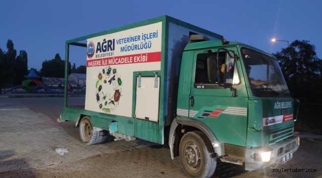 Ağrı Belediyesi İlaçlama Çalışmalarını Sürdürüyor
