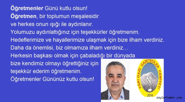 BAŞKAN SÖYLER'DEN ÖĞRETMENLER GÜNÜ MESAJI