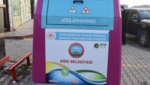 ​​​​​​​Ağrı'da 3 bin litre kapasiteli yer üstü konteynırlar yerleştirildi