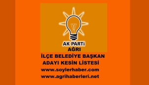 AK PARTİ AĞRI İLÇE BELEDİYE BAŞKAN ADAYLARININ KESİN LİSTESİ