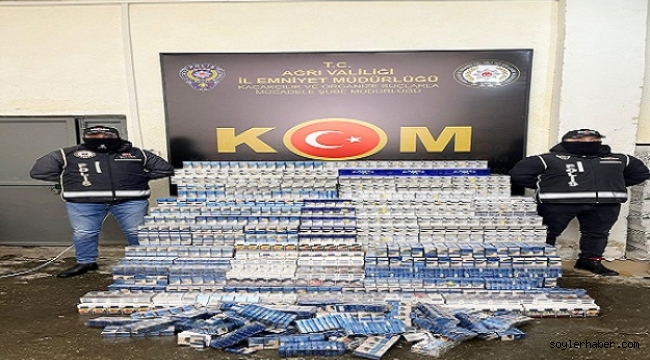AĞRI'DA BİR ARAÇTA 10 BİN 400 PAKET KAÇAK SİGARA ELE GEÇİRİLDİ