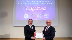 AİÇÜ'ye TSE Tarafından "TS EN ISO 90012015 Belgesi" Verildi