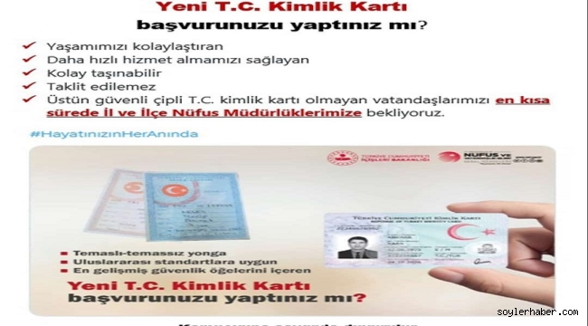 Nüfus Müdürlüklülerinden Duyuru, Eski Tip Kimlik Kartı Olanlara Öncelik