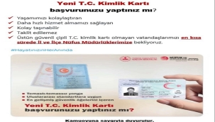 Nüfus Müdürlüklülerinden Duyuru, Eski Tip Kimlik Kartı Olanlara Öncelik