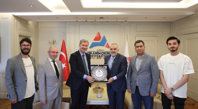 AİÇÜ REKTÖRÜ GÜLÇİN'E BASIN MENSUPLARINDAN HAYIRLI OLSUN ZİYARETi