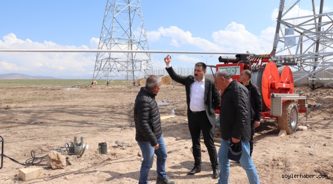 Diyadin Kaymakamı Karali'den Trafo Merkezi Enerji Nakil Hattı İnşaatına Ziyaret