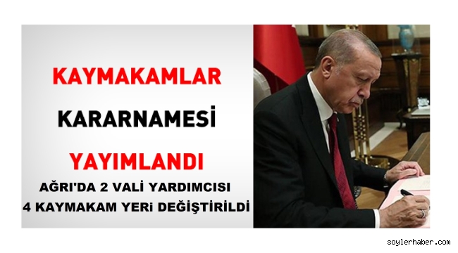 KARARNEMEDE, AĞRI'DA GÖREV YERLERİ DEĞİŞEN VALİ YARDIMCILARI VE KAYMAKAMLAR