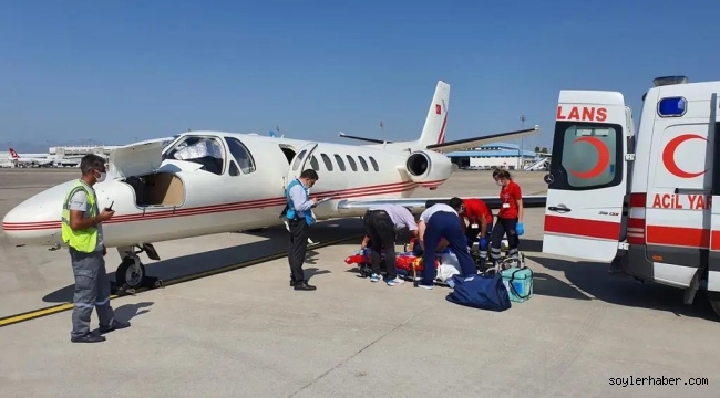 Diyadinli 10 aylık bebek Asel Ela, uçak ambulansla Ankara'ya sevk edildi