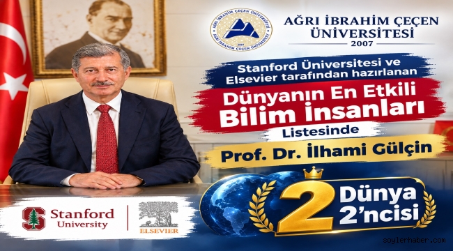 AİÇÜ'NÜN BİLİMSEL GÜCÜ TESCİLLENDİ: REKTÖR GÜLÇİN KİMYADA DÜNYA 2'NCİSİ